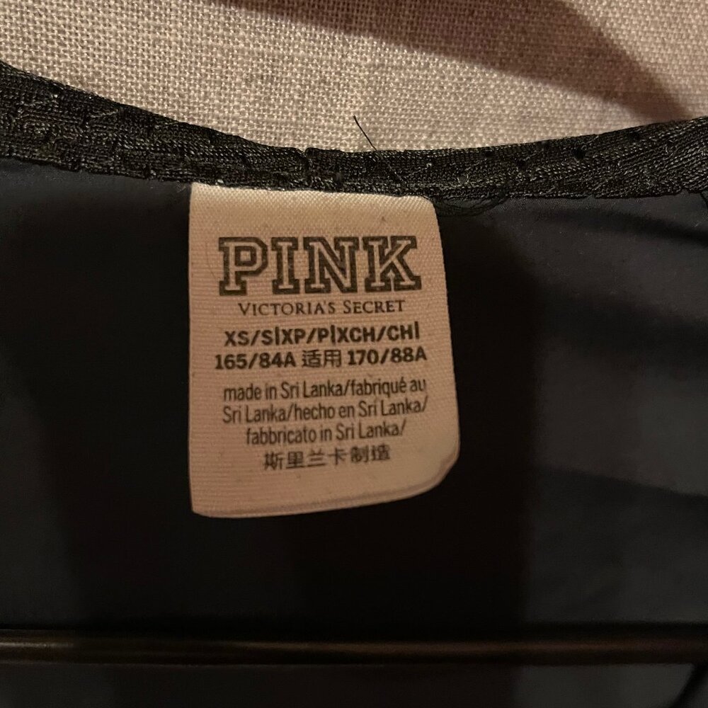 Womens XS/S Victoria's Secret PINK Black Windbreaker / Rain Jacket - Picture 3 of 6